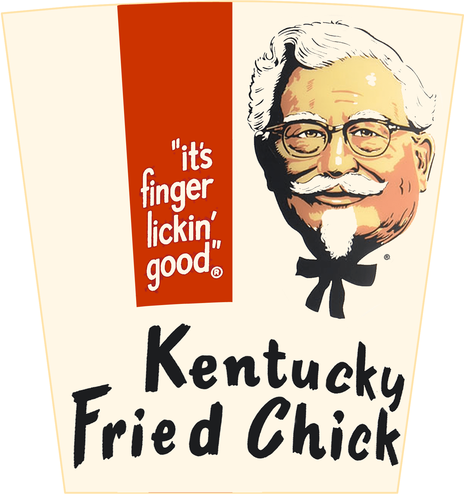 Vintage Kentucky Fried Chicken Poster with Colonel Sanders and Brand Text PNG