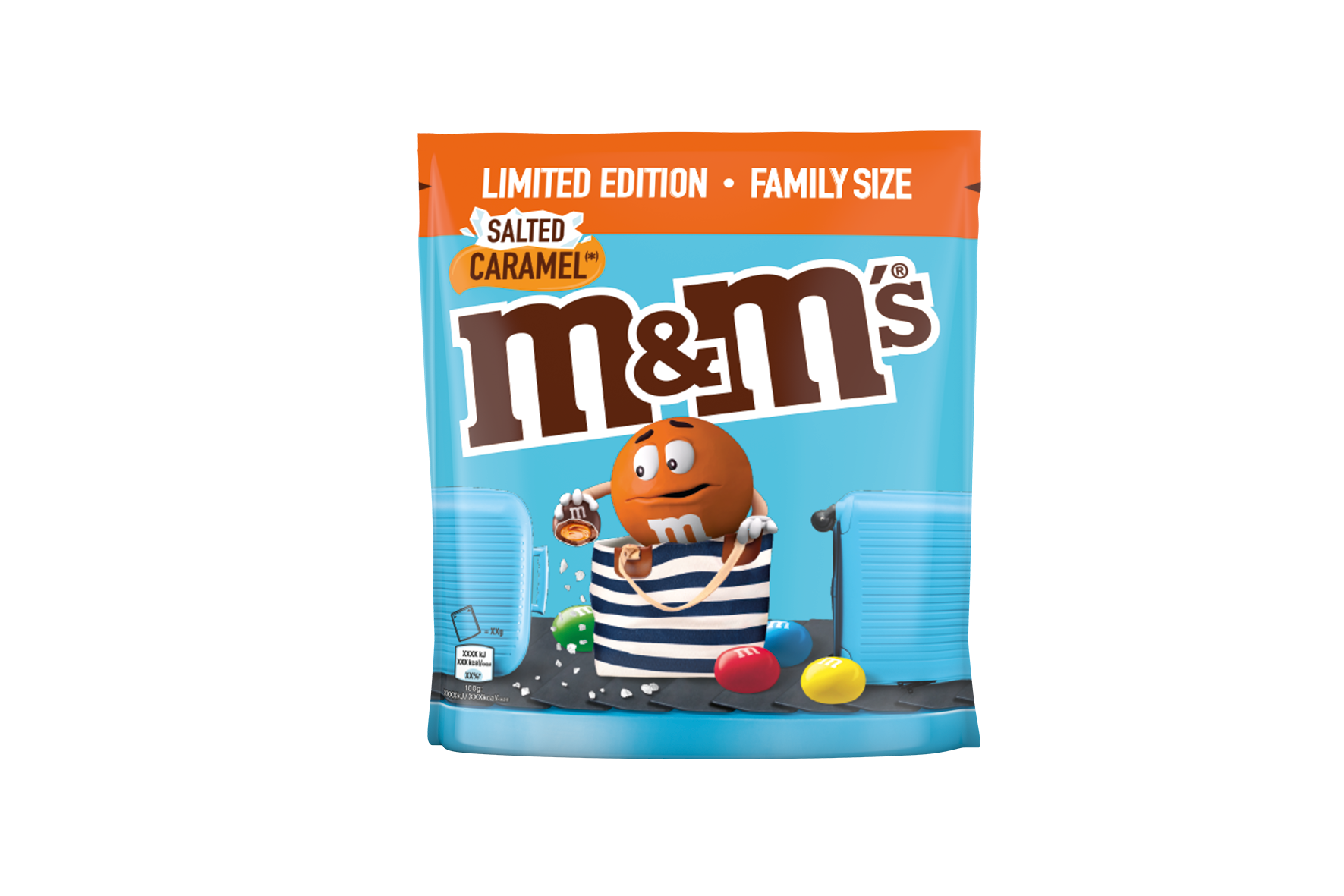 Blue M&M ScreenBites Limited Edition Candy Bag with Movie Theme PNG Product Image
