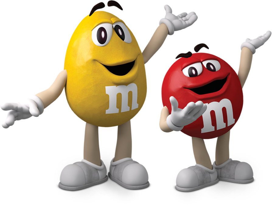 Happy Yellow M&M Chocolate Character Waving in White Gloves Transparent PNG