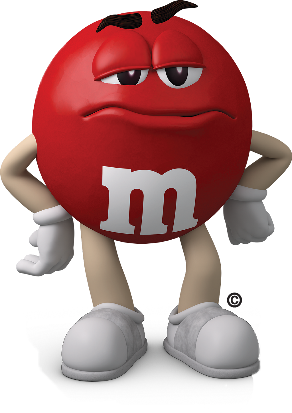 Orange M&M Candy Mascot Character with Surprised Expression PNG Character Image