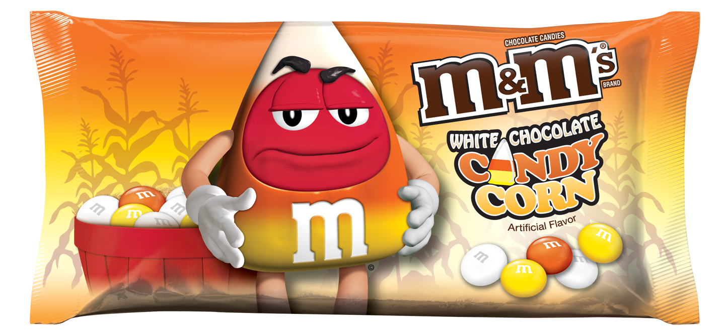 Pair of Yellow and Red M&M Candy Mascot Characters Standing Together PNG