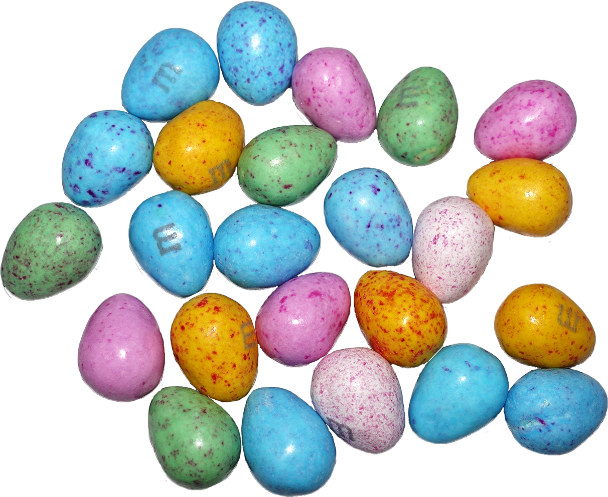 Pastel Blue Pink Purple and Green Chocolate Candies Isolated Transparent PNG Image