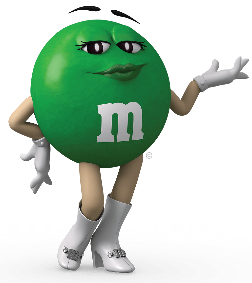 Simple Black and White M&M Candy Character Outline with Hands on Hips PNG