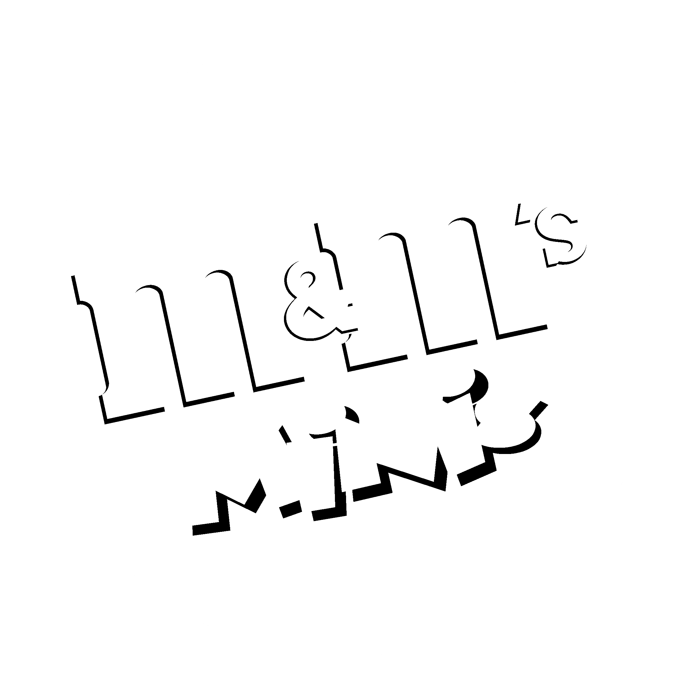 White M&M Candy Logo Lettering with Decorative Outline Transparent PNG Graphic
