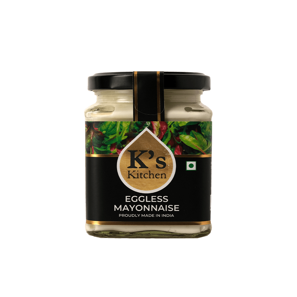 Black Glass Jar of Gourmet Mayonnaise with Gold Printed Label PNG Product Photo