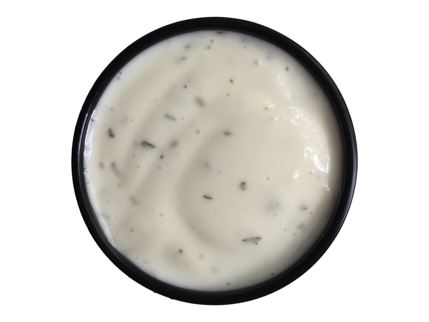 Creamy Black Pepper Mayonnaise Sauce with Seasoning Specks in Bowl PNG Image