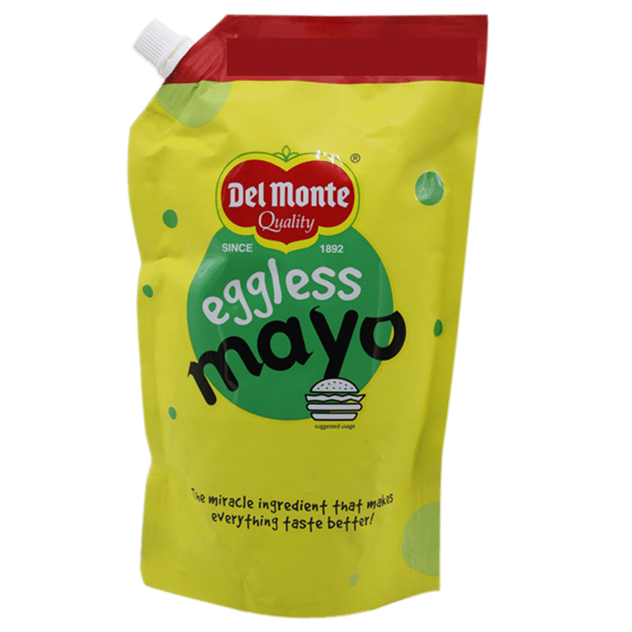 Hellmanns Eggless Mayonnaise Green Stand Up Pouch Package PNG Product Image
