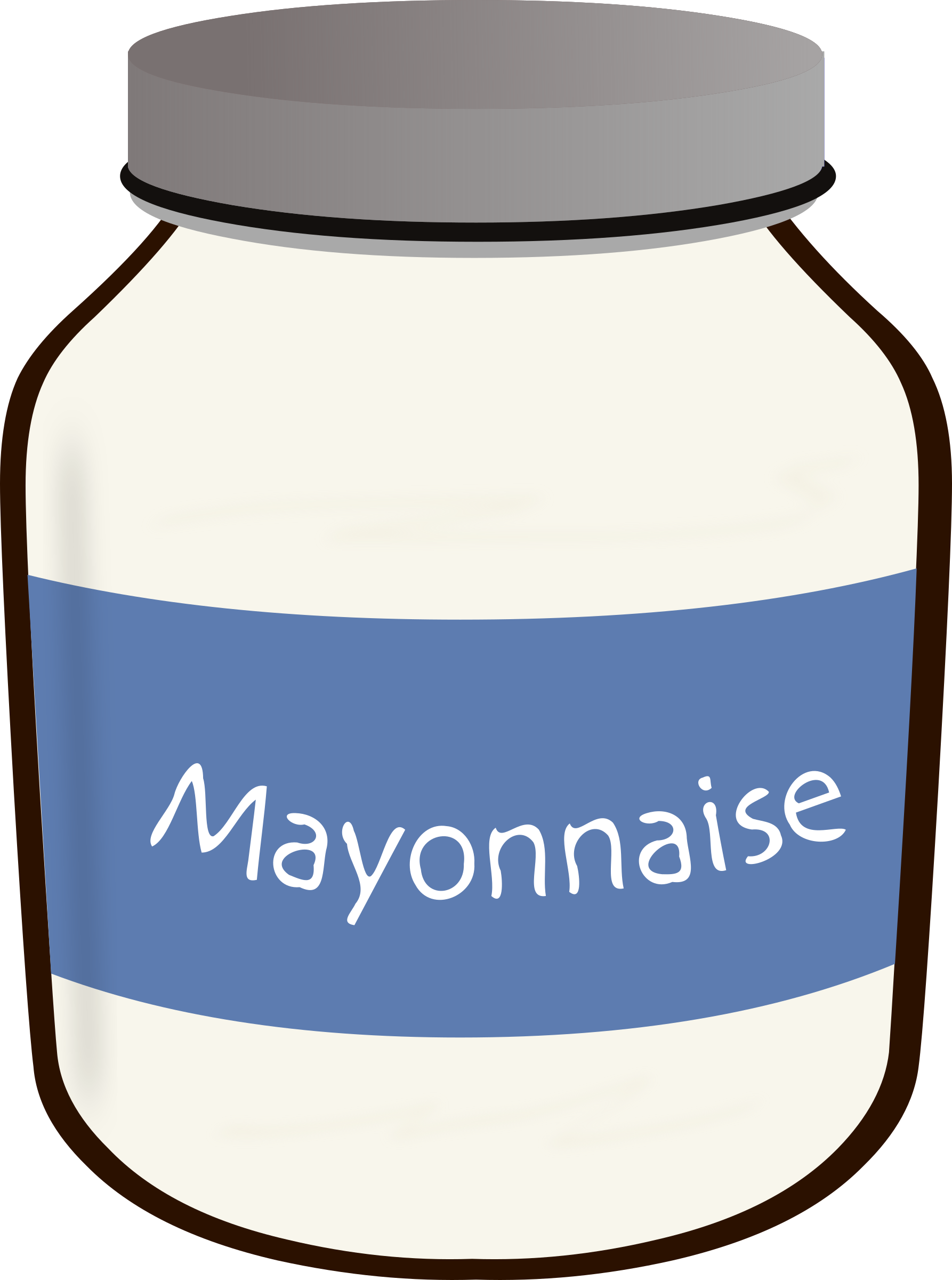 Simple Blank Mayonnaise Jar Illustration with Blue Label Transparent PNG Clipart