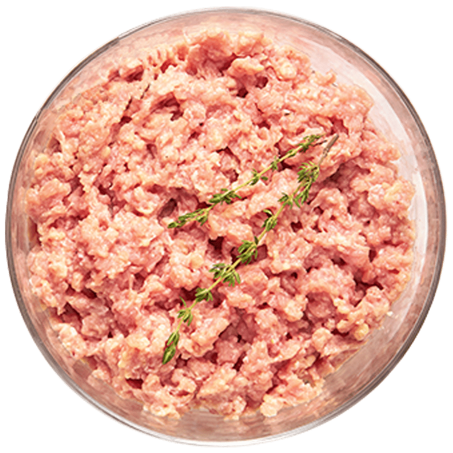 Bowl of Raw Ground Meat with Fresh Herbs and Seasoning PNG Food Photo