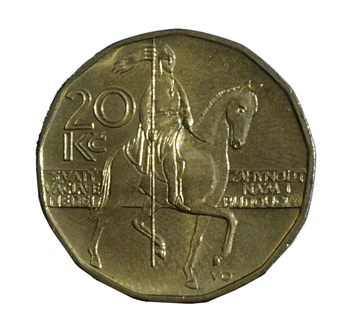 British Twenty Pence Coin Featuring Horse and Rider Design PNG Photograph