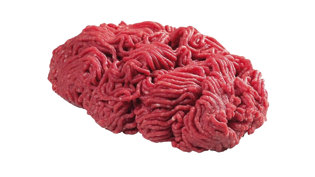 Dark Red Ground Meat Strands Piled Together Transparent Background PNG Image