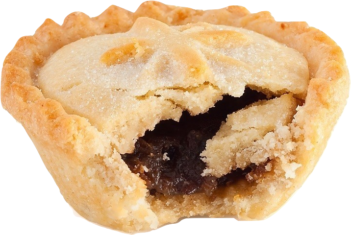 Golden Meat Pie Cross Section with Dark Savory Filling PNG Food Photo
