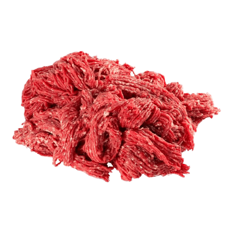 Loose Pile of Fresh Red Ground Meat Strands Transparent PNG Ingredient Photo