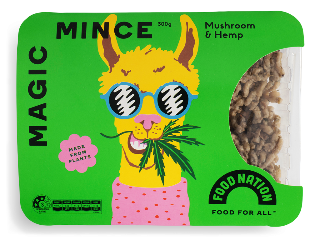 Magic Mince Moist Cat Food Pouch with Colorful Cat Illustration PNG Package Image