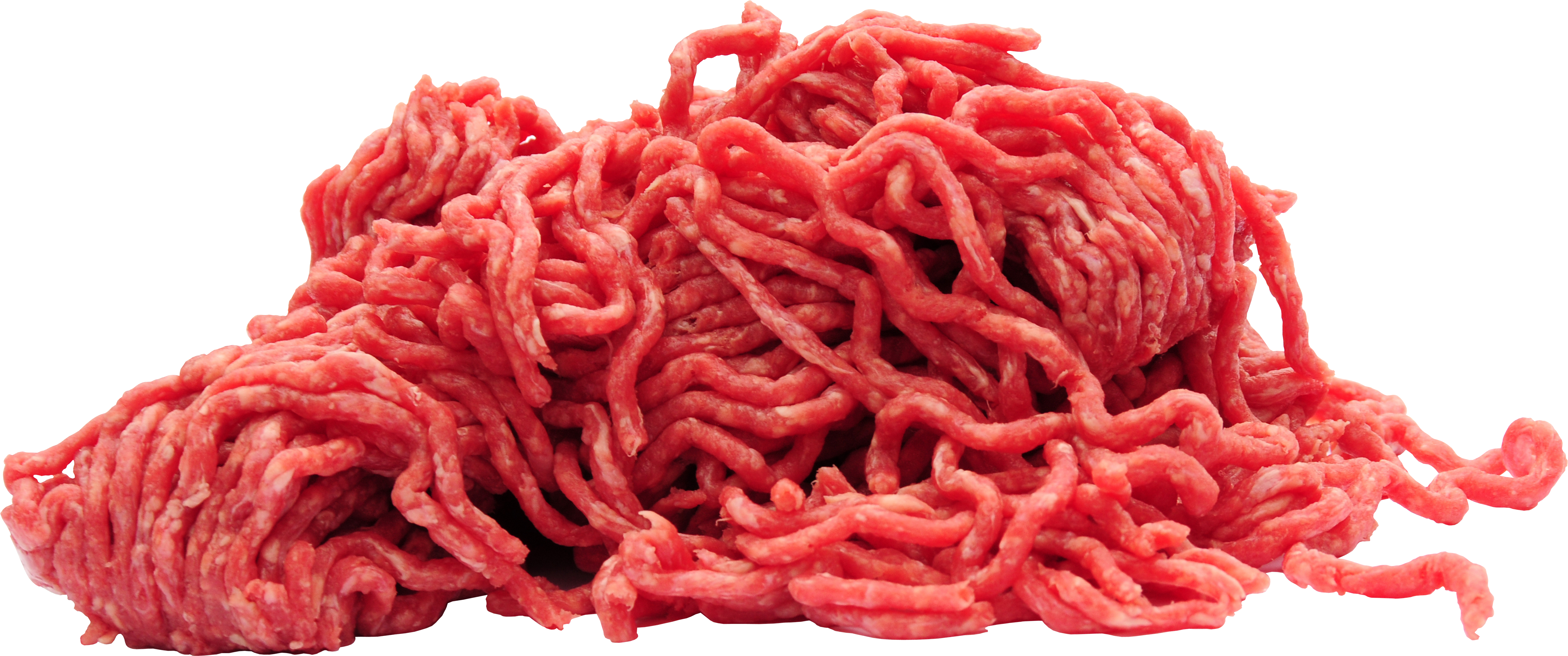 Pile of Red Raw Ground Beef Mince Isolated on Transparent Background PNG
