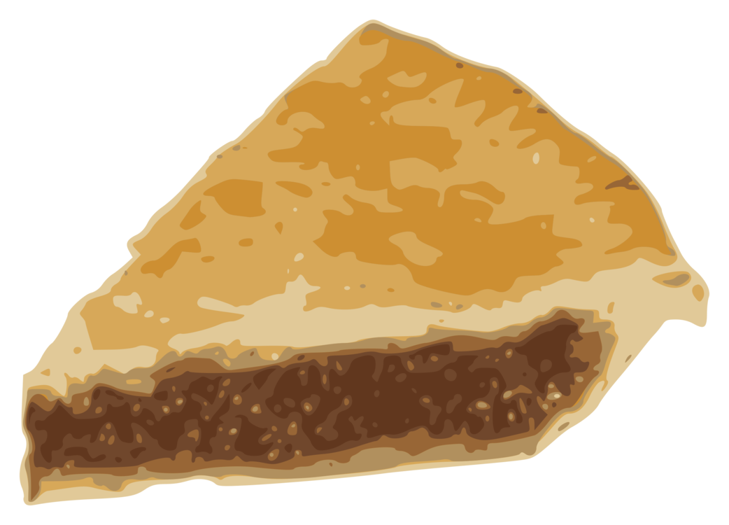 Slice of Golden Crust Meat Pie with Dark Filling Isolated PNG Food Image