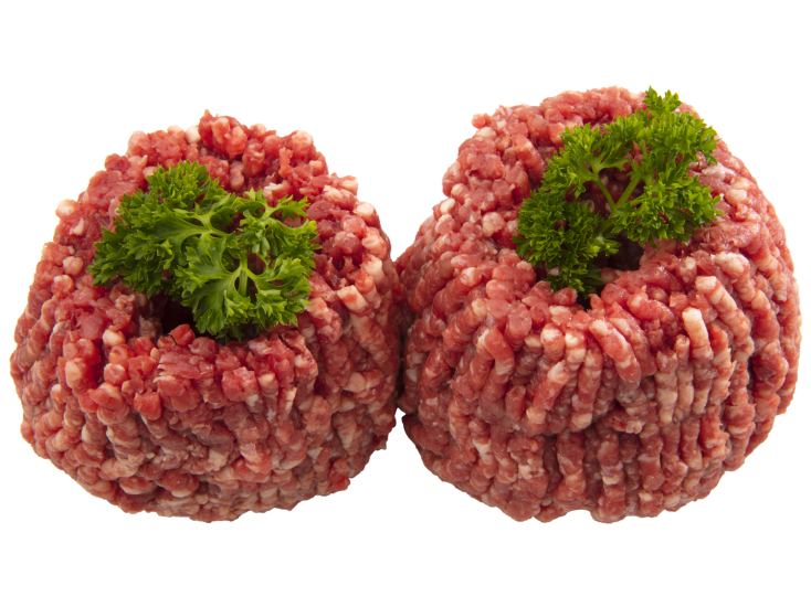 Two Raw Minced Meat Patties Garnished with Parsley Transparent PNG Image