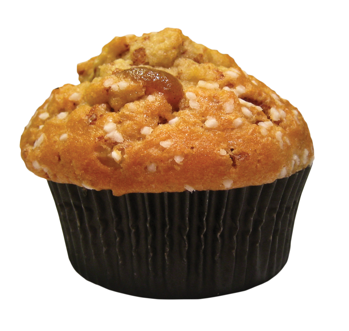 Chocolate Muffin with Crunchy Streusel Crumb Topping Isolated PNG Food Image