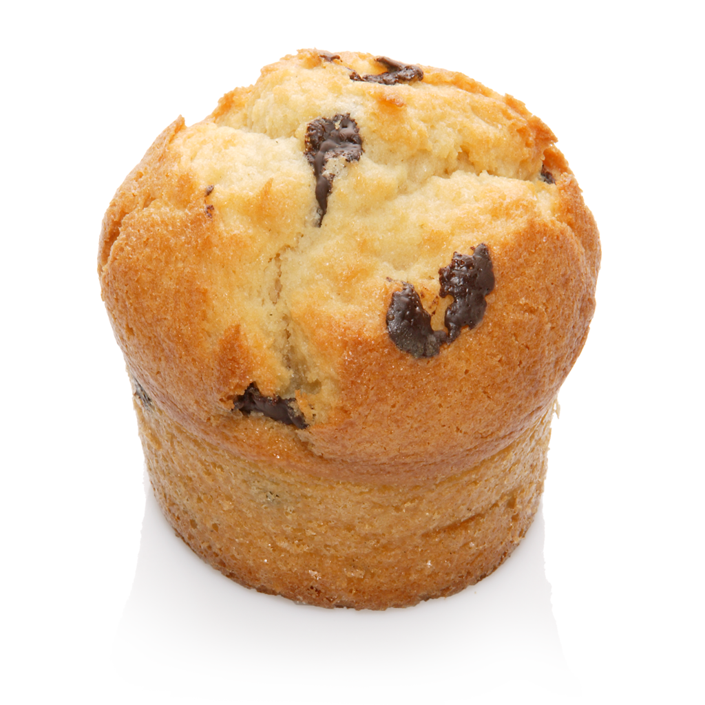 Double Chocolate Muffin with Dark Chocolate Chips Isolated Transparent PNG