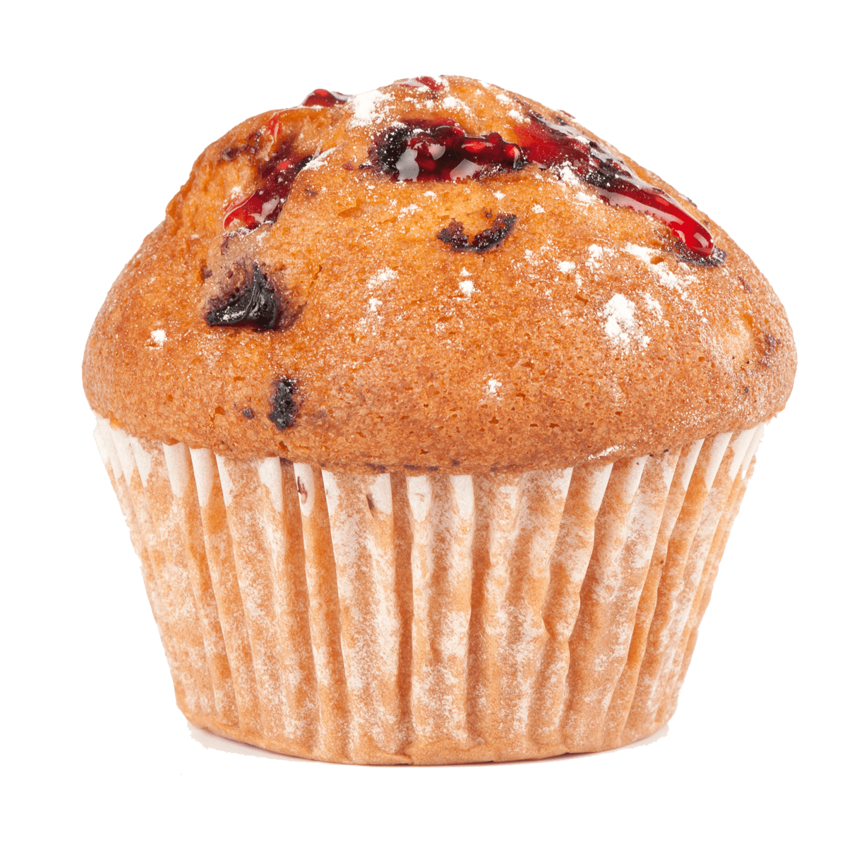 Golden Blueberry Muffin with Baked Fruit on Top Transparent Food PNG Image