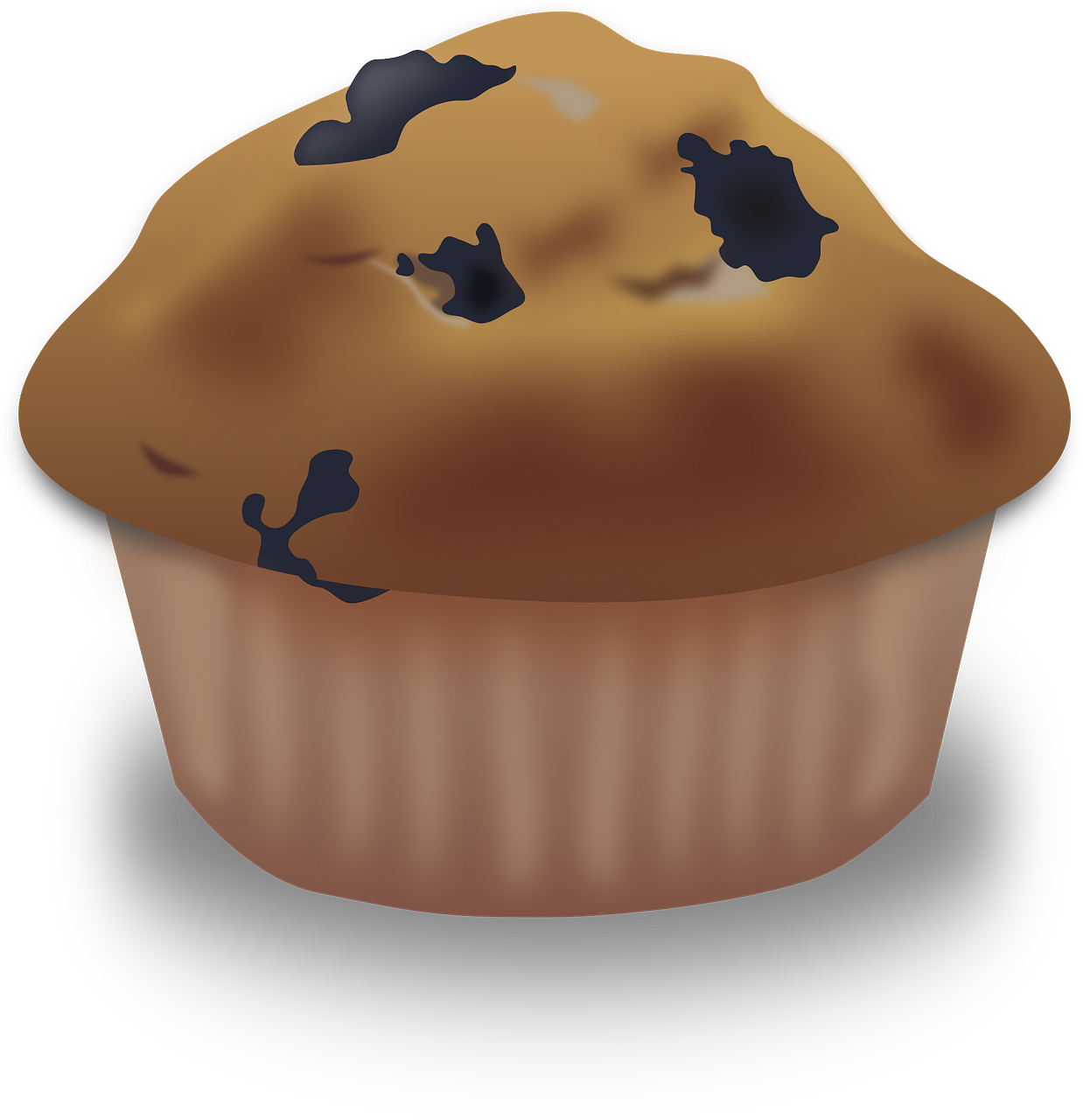 Golden Chocolate Chip Muffin with Baked Blueberry Pieces Transparent PNG Image