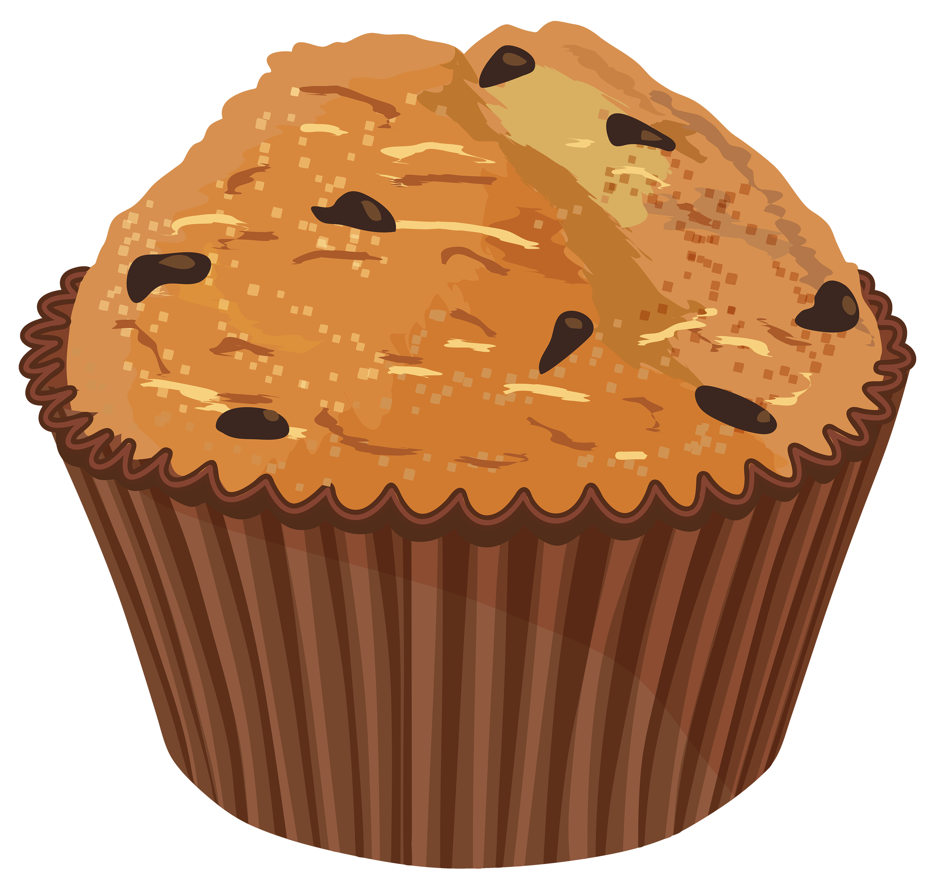 Large Double Chocolate Muffin with Chunky Chocolate Pieces Transparent PNG