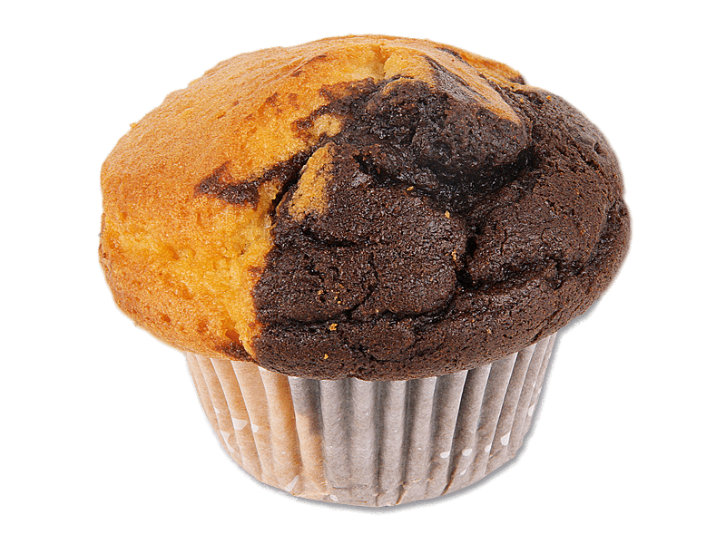 Marble Chocolate Swirl Muffin with Golden Crust Isolated Transparent PNG Image