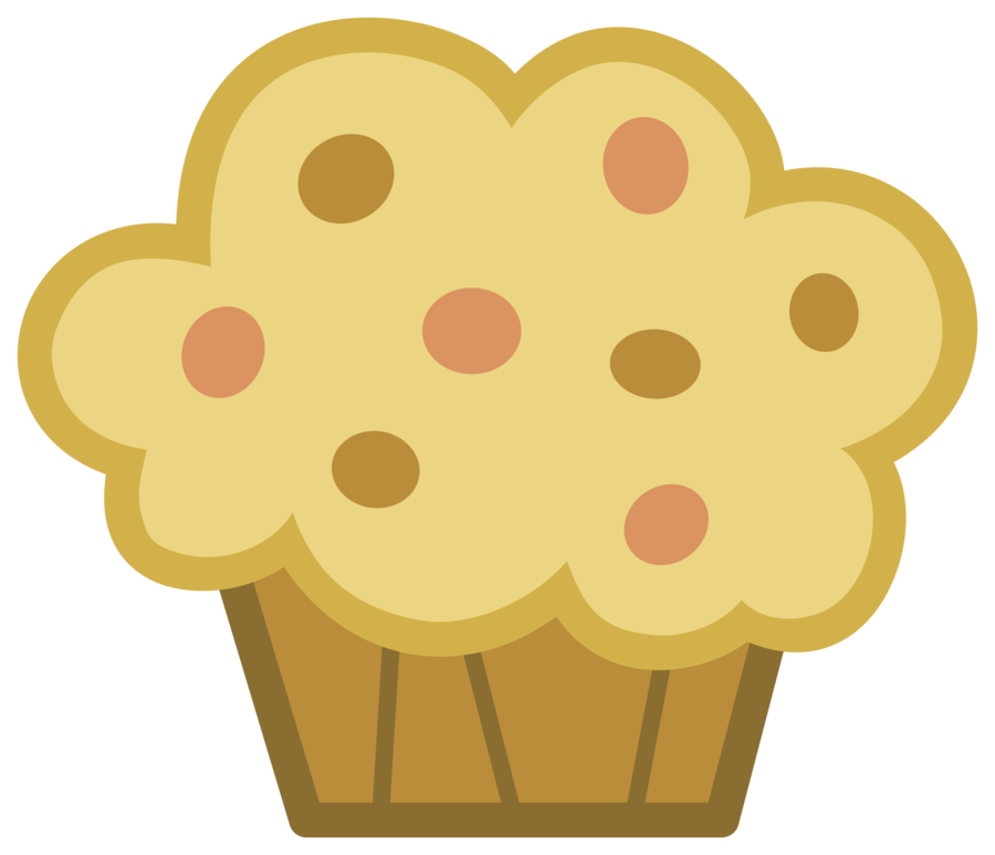 Yellow Cartoon Muffin Icon with Brown Sprinkles and Baking Cup PNG Clipart