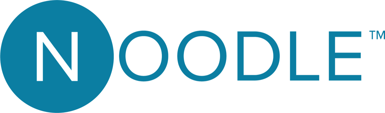 Blue Noodle Wordmark Logo with Round Letter N Transparent PNG Graphic