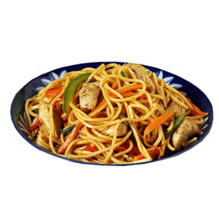 Italian Spaghetti Noodles with Tomato Sauce on White Plate PNG Food Image