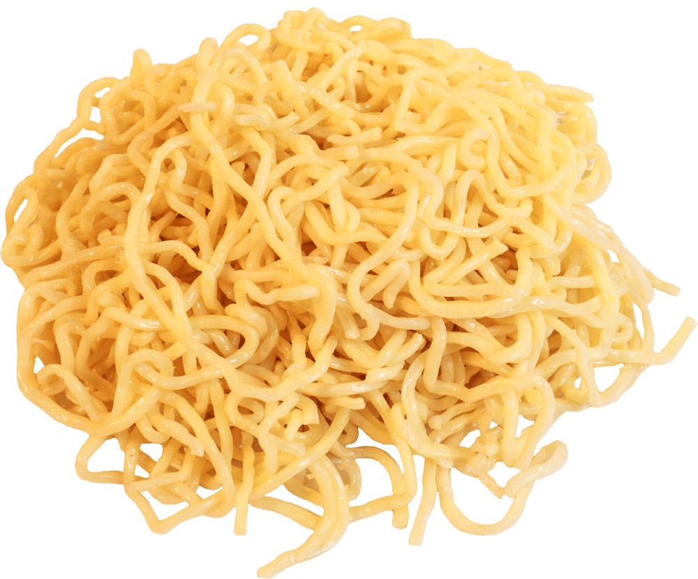 Large Pile of Cooked Yellow Noodles Isolated on Transparent Background PNG