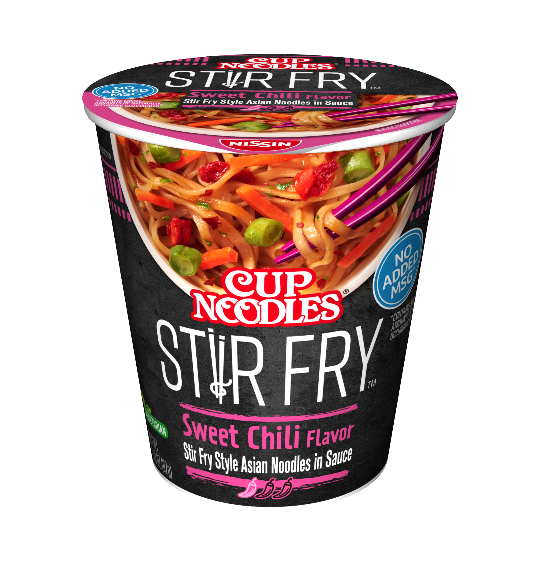 Nissin Cup Noodles Stir Fry Hot Chili Shrimp Instant Meal Container PNG Product