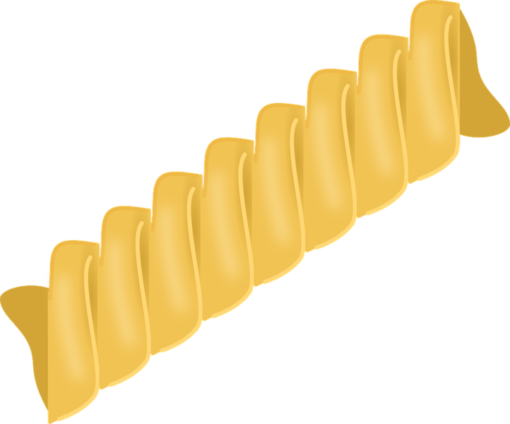Single Golden Twisted Fusilli Pasta Piece Isolated Transparent PNG Clipart
