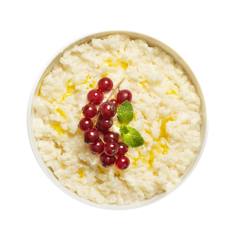 Creamy Oatmeal Bowl Garnished with Red Berries Nuts and Seeds PNG Food Image