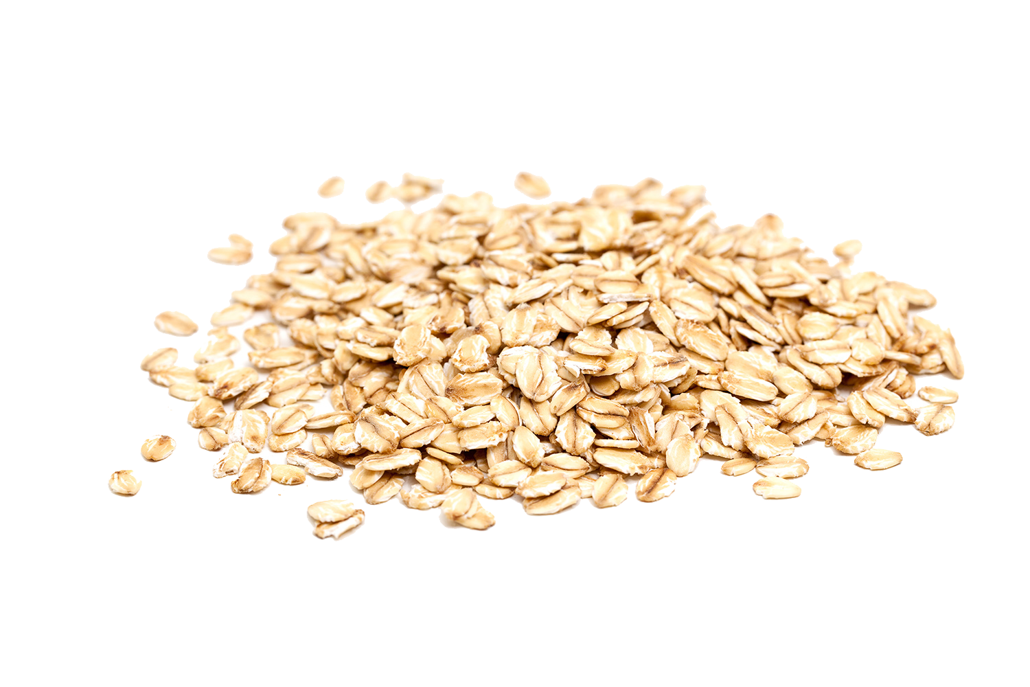 Loose Heap of Rolled Oat Flakes Isolated Transparent Background PNG Ingredient Photo