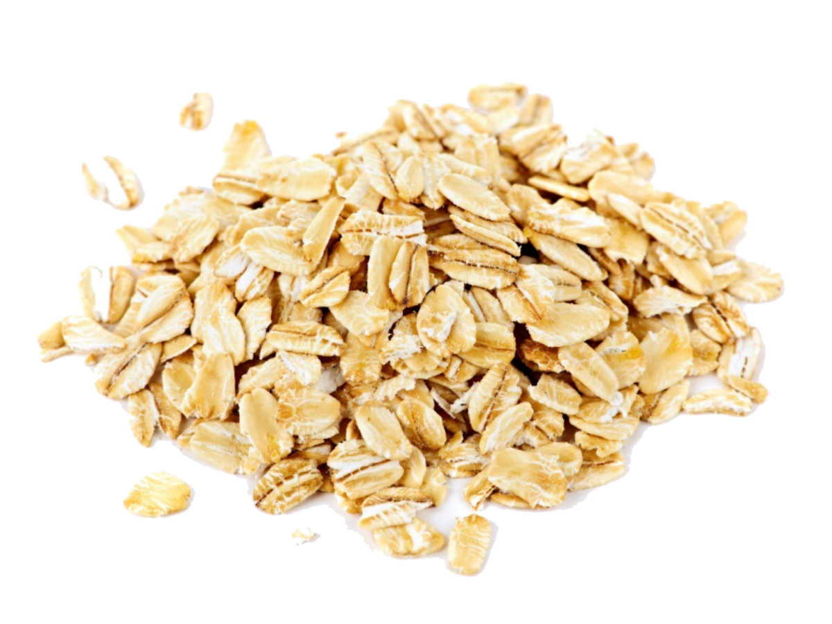 Raw Rolled Oats Flakes Scattered Isolated on Transparent Background PNG Ingredient