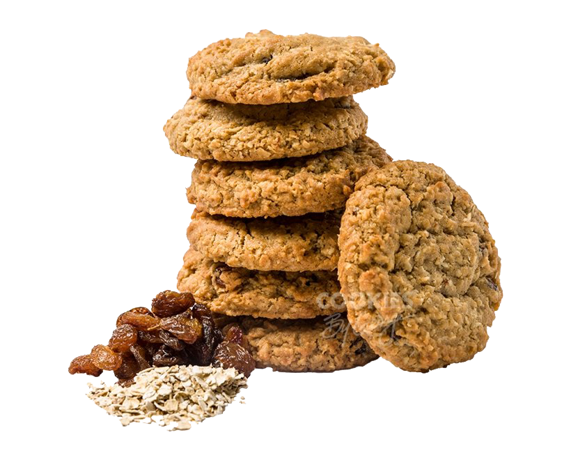 Stack of Oatmeal Raisin Cookies with Nuts and Crumb Texture PNG Food Photo