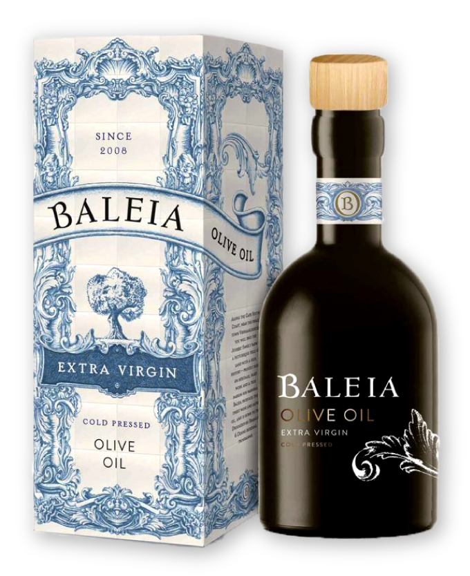 Baleia Olive Oil Gift Box and Dark Glass Bottle Product PNG Image