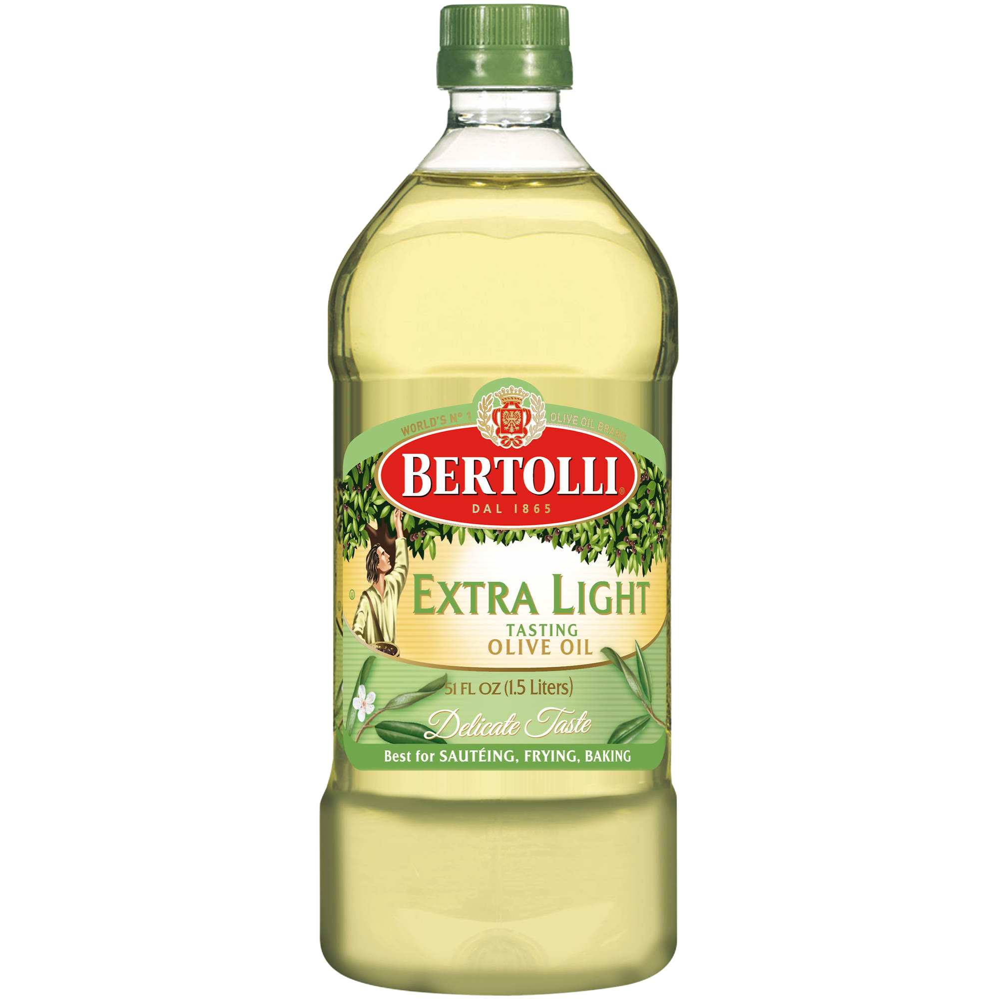 Bertolli Extra Light Olive Oil Clear Bottle Product PNG Image