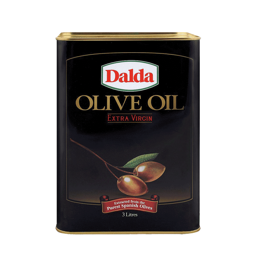 Dalda Olive Oil Product Box with Olive Illustration PNG Image