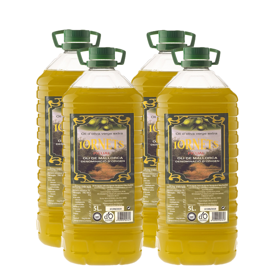 Pair of Large Golden Olive Oil Bottles with Green Caps PNG Image