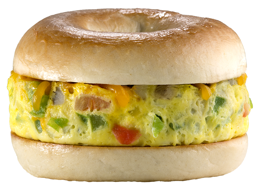Breakfast Egg and Cheese Sandwich on Soft Sesame Bun PNG Image