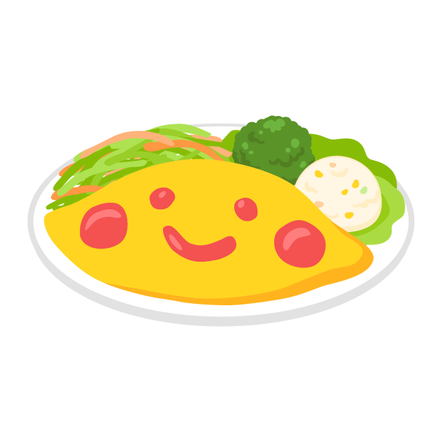 Cute Smiling Cartoon Cheese Omelette with Colorful Vegetable Pieces PNG