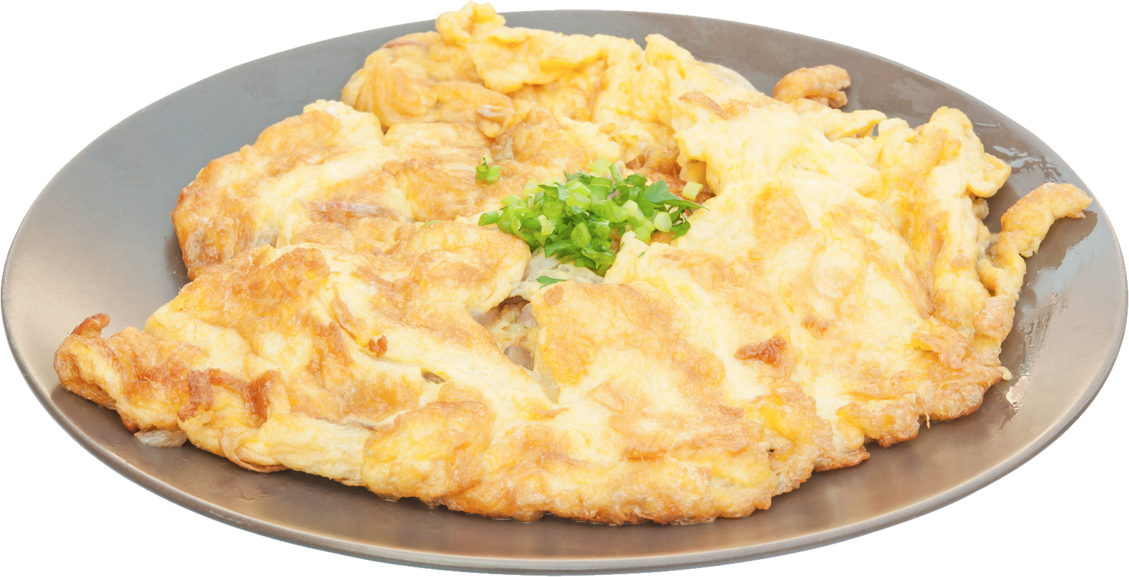 Fluffy Scrambled Eggs Served on White Plate PNG Breakfast Image