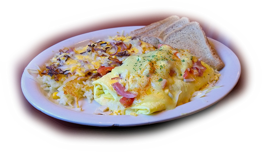 Folded Vegetable Omelette Topped with Fresh Chopped Herbs PNG Image