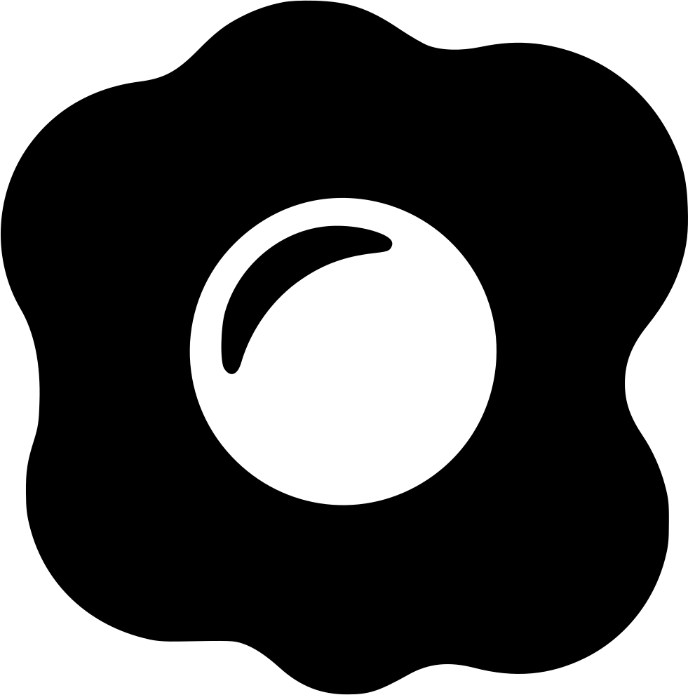 Minimal Black and White Fried Egg Silhouette Icon PNG Graphic