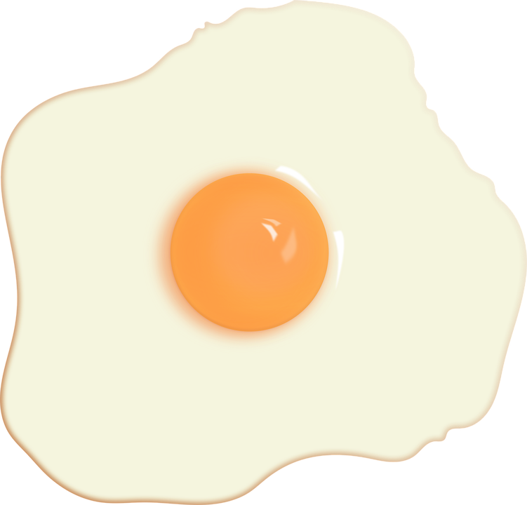 Minimal Fried Egg Yolk and Egg White Flat Food Illustration PNG