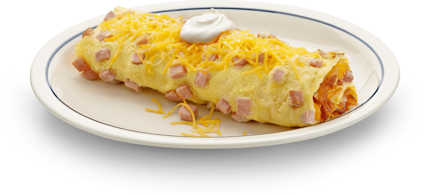 Rolled Golden Omelette with Carrot and Fresh Herb Filling PNG Image