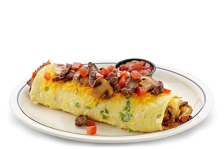 Slice of Baked Vegetable Omelette with Tomato Herb Topping PNG Image