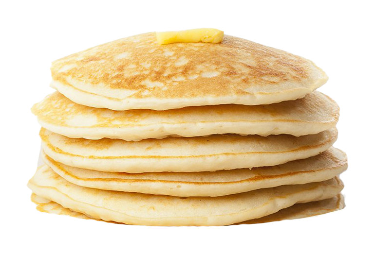 Neat Stack of Plain Thin Golden Pancakes on Transparent Style PNG Image